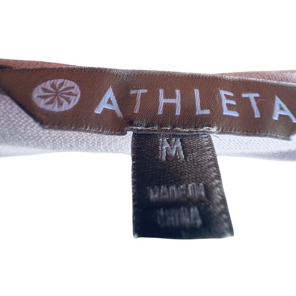 NWT Athleta Women'sSize Mediun Light Pink Hooded  Long Sleeve Top V-Neck - Picture 9 of 10